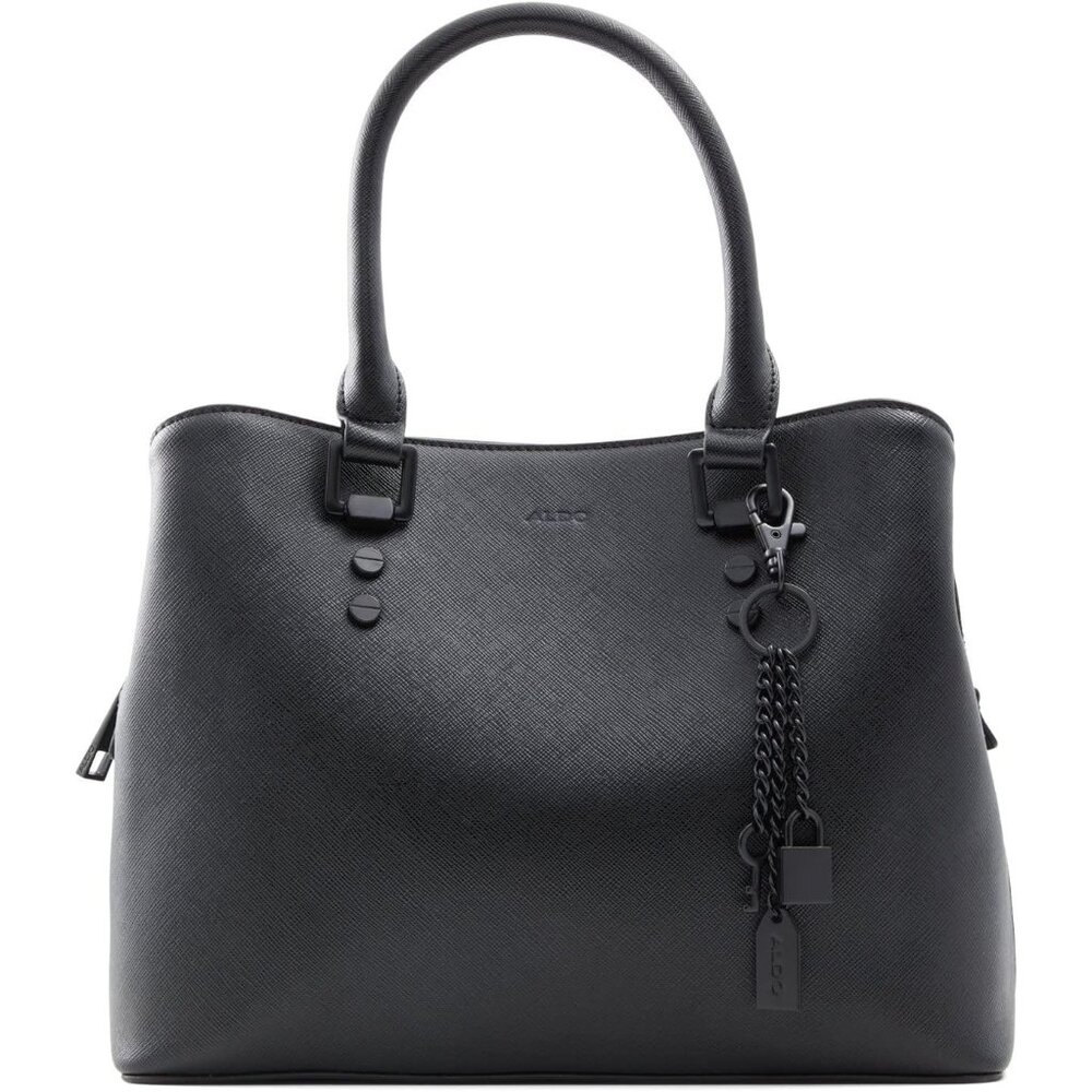 ALDO Women's Black Faux Leather Spaciously Stylish Functional Shoulder Strap Bag